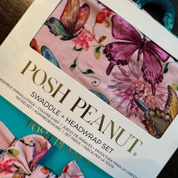 Butterfly Posh Peanut Baby Swaddle Blanket & Headband Set - Picture 2 of 2